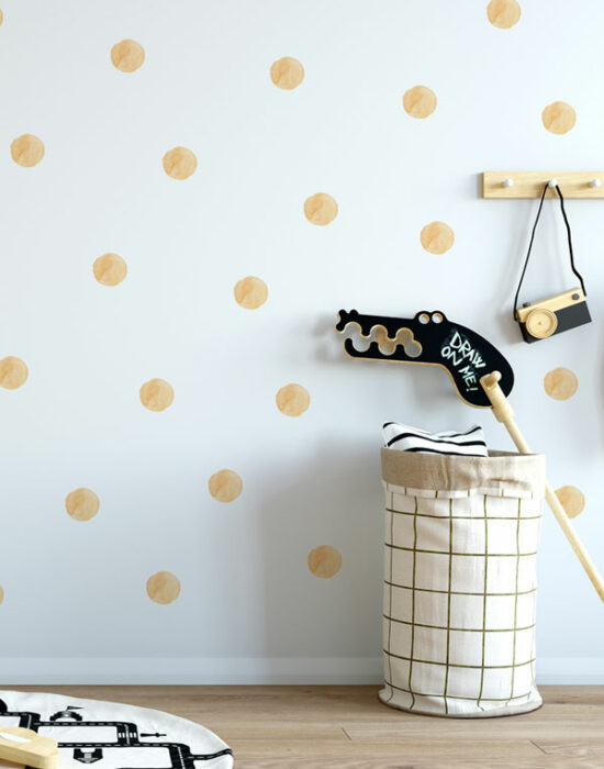 Product picture. Ocher watercolor dots