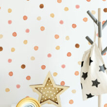 decobeez-small-irregular-pink-brown-dots-wall-decals product image. warm earthy tones mini dots decals