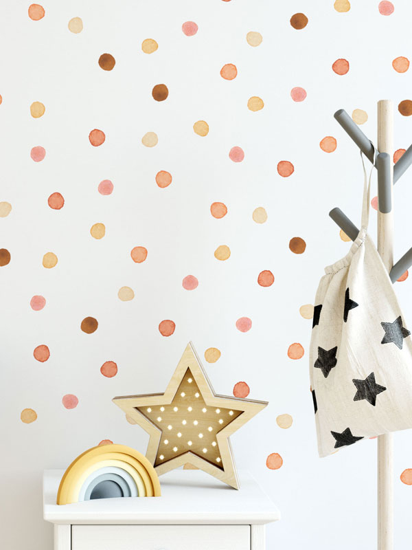 product image. warm earthy tones mini dots decals